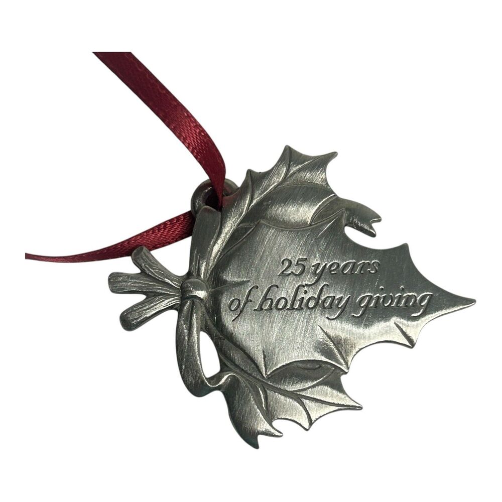 Longaberger 2005 Holiday 25th Christmas Anniversary Metal Basket Tie On #23169